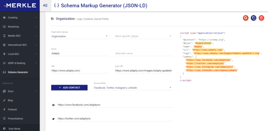 organization schema markup